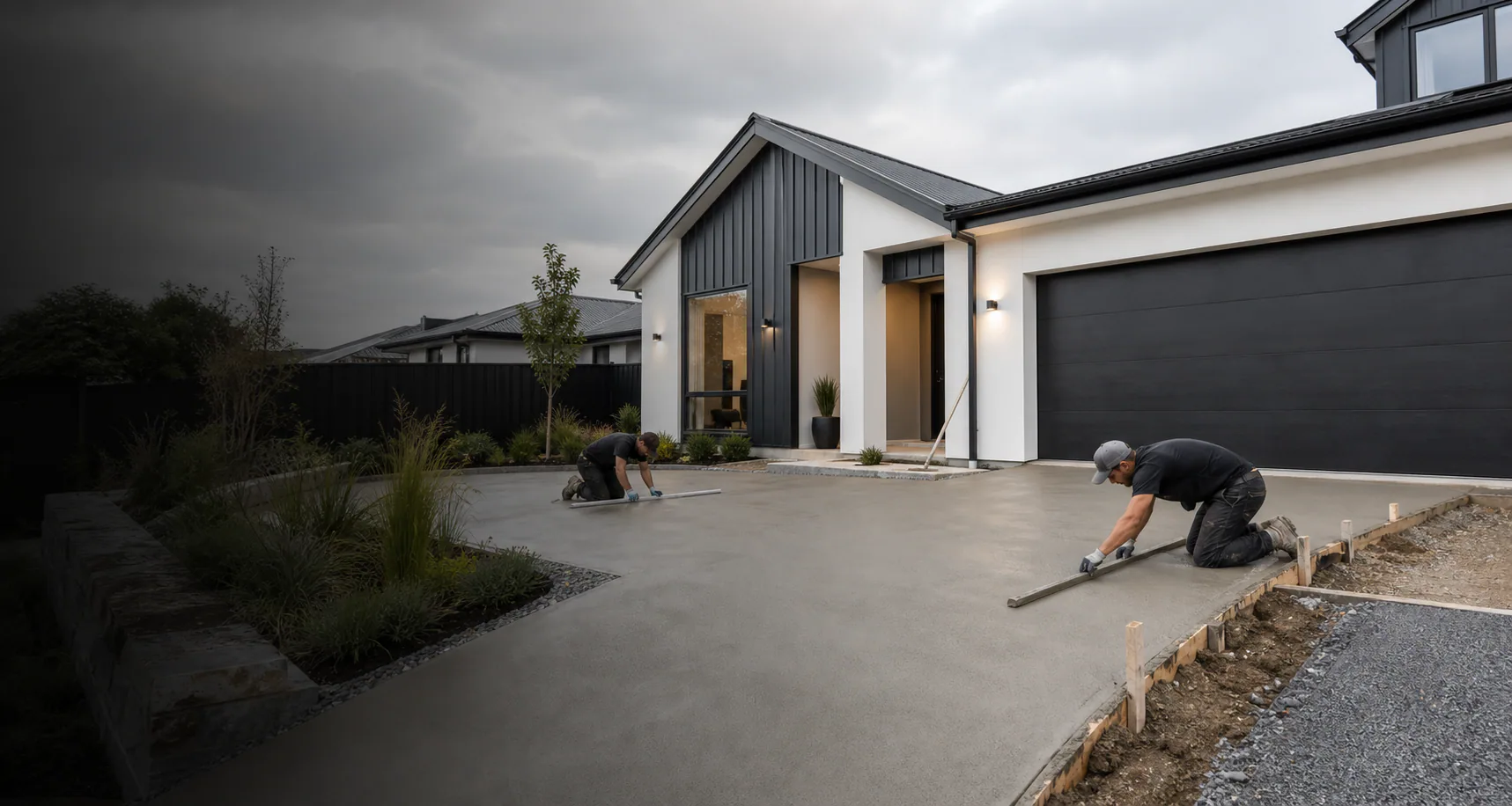 Concrete driveway installation Christchurch